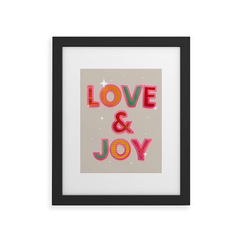 Showmemars LOVE JOY Festive Letters Framed Art Print