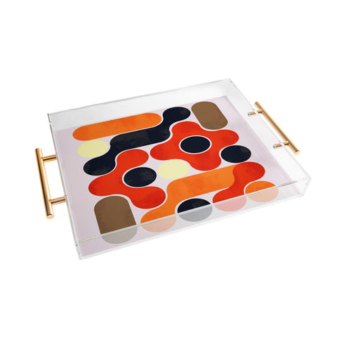Showmemars Midcentury geometry no4 Acrylic Tray