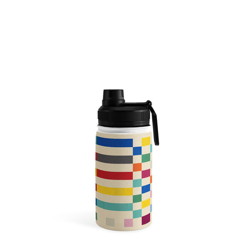 Showmemars Modern Playful Checkered Abstract Water Bottle