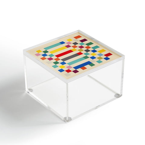 Showmemars Modern Playful Checkered Abstract Acrylic Box