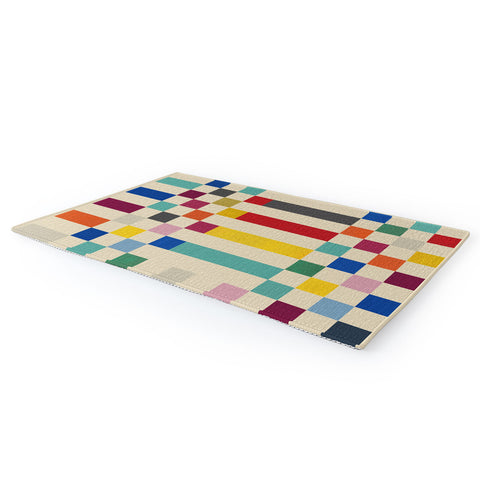 Showmemars Modern Playful Checkered Abstract Area Rug