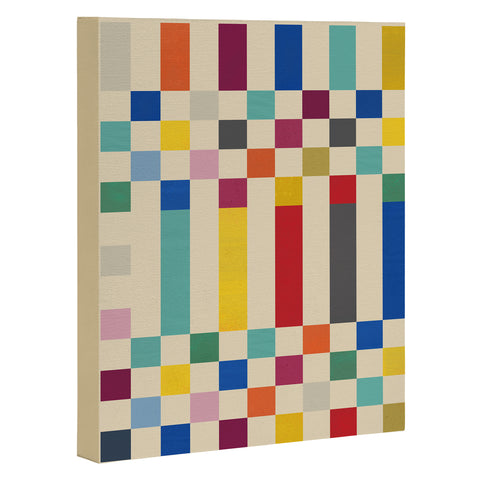 Showmemars Modern Playful Checkered Abstract Art Canvas