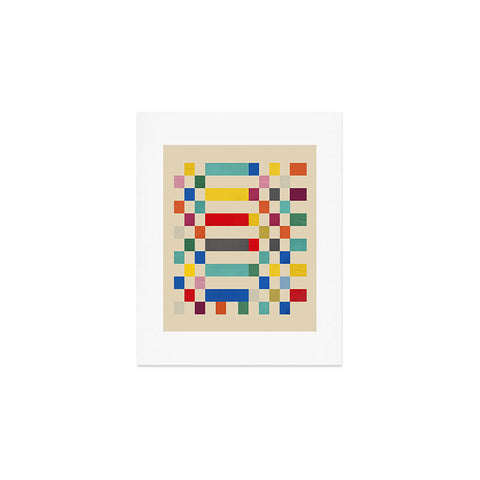 Showmemars Modern Playful Checkered Abstract Art Print