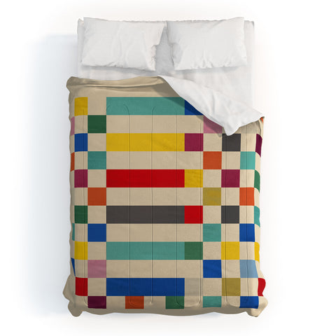 Showmemars Modern Playful Checkered Abstract Comforter
