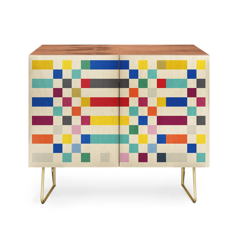 Showmemars Modern Playful Checkered Abstract Credenza