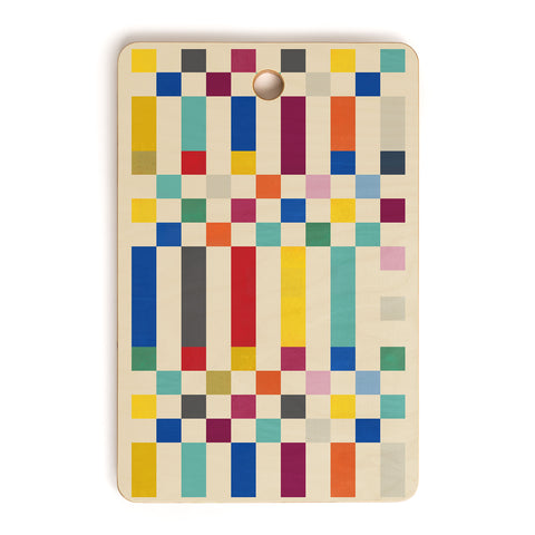 Showmemars Modern Playful Checkered Abstract Cutting Board Rectangle