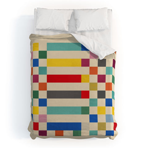 Showmemars Modern Playful Checkered Abstract Duvet Cover