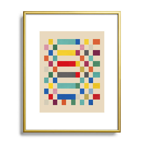 Showmemars Modern Playful Checkered Abstract Metal Framed Art Print