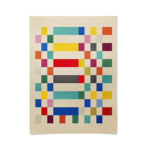 Showmemars Modern Playful Checkered Abstract Poster