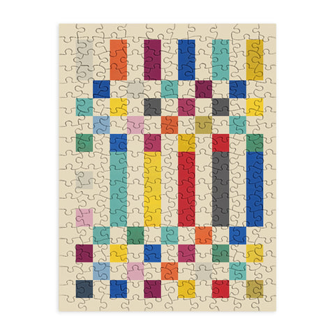 Showmemars Modern Playful Checkered Abstract Puzzle