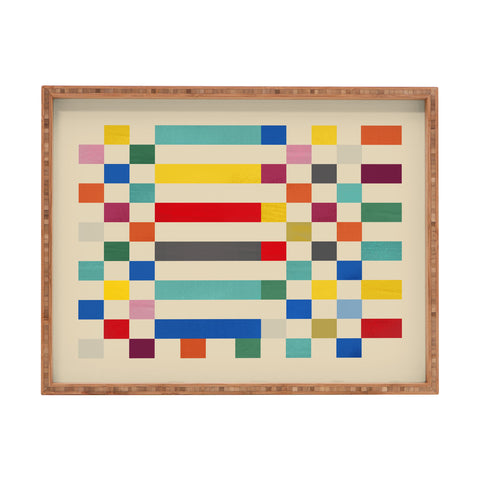 Showmemars Modern Playful Checkered Abstract Rectangular Tray