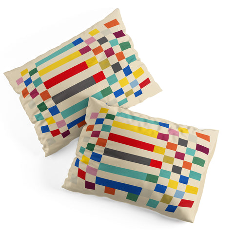 Showmemars Modern Playful Checkered Abstract Pillow Shams