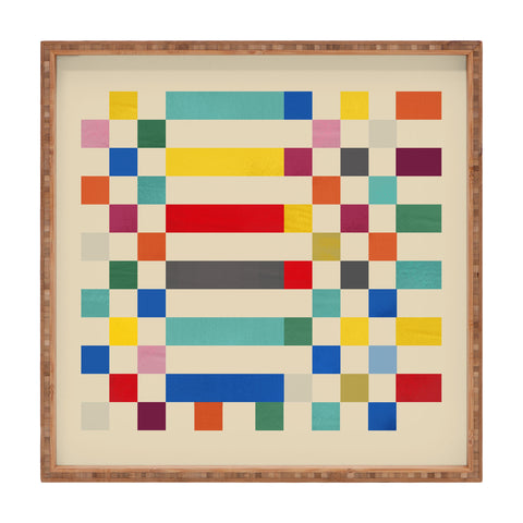 Showmemars Modern Playful Checkered Abstract Square Tray