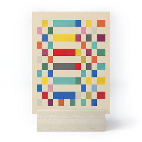 Showmemars Modern Playful Checkered Abstract Mini Art Print