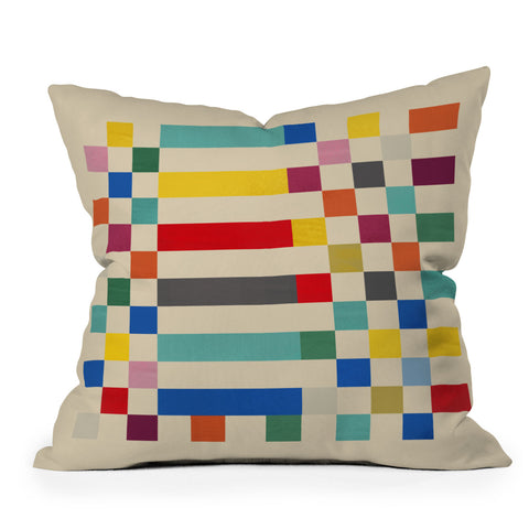 Showmemars Modern Playful Checkered Abstract Outdoor Throw Pillow