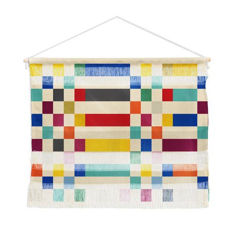 Showmemars Modern Playful Checkered Abstract Wall Hanging Landscape