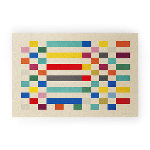 Showmemars Modern Playful Checkered Abstract Welcome Mat