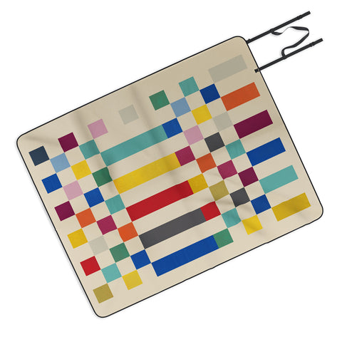 Showmemars Modern Playful Checkered Abstract Picnic Blanket