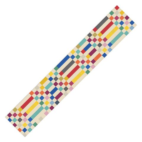 Showmemars Modern Playful Checkered Abstract Table Runner