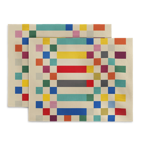 Showmemars Modern Playful Checkered Abstract Placemat