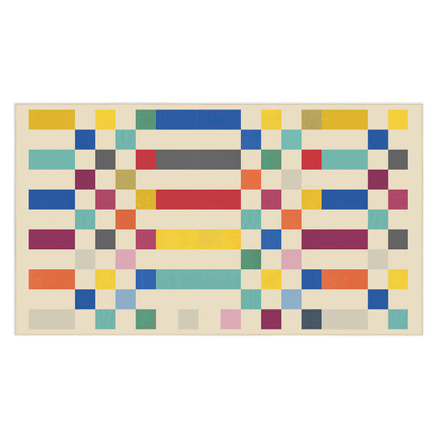 Showmemars Modern Playful Checkered Abstract Tablecloth