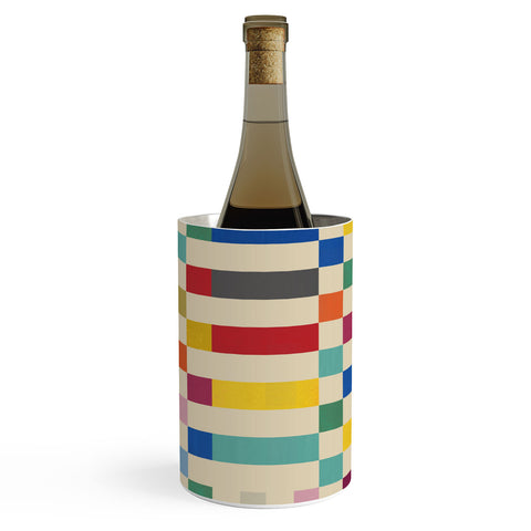 Showmemars Modern Playful Checkered Abstract Wine Chiller