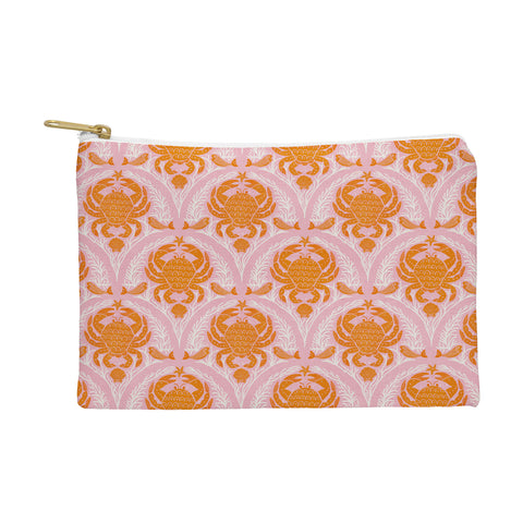 Showmemars Orange Crab On Pink Pattern Pouch