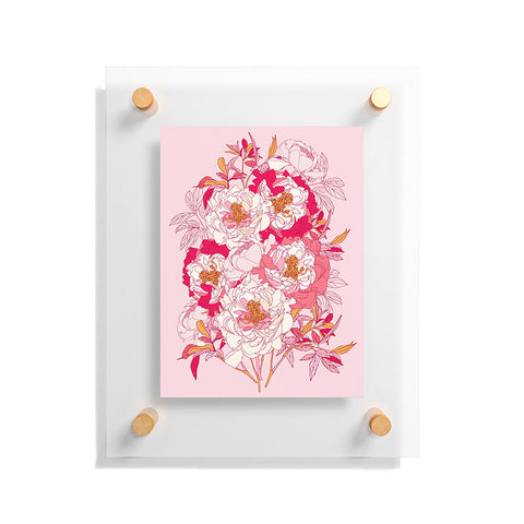 Showmemars Pink flowers of peonies Floating Acrylic Print