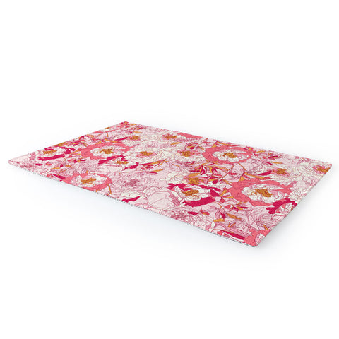 Showmemars Pink flowers of peonies Area Rug