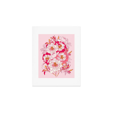 Showmemars Pink flowers of peonies Art Print