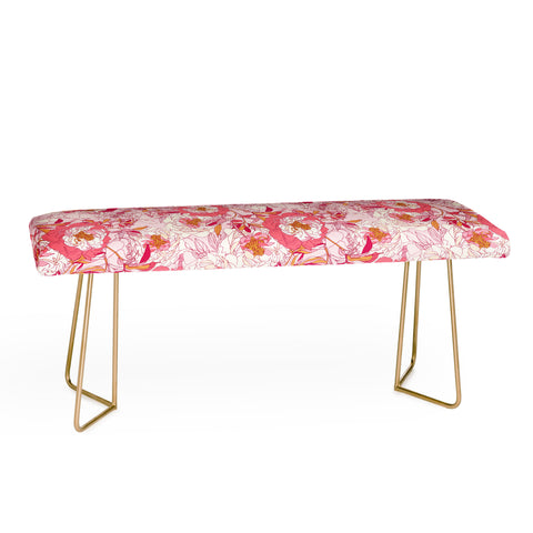 Showmemars Pink flowers of peonies Bench