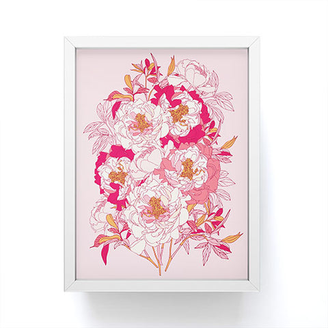 Showmemars Pink flowers of peonies Framed Mini Art Print