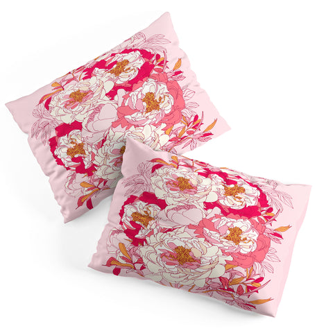Showmemars Pink flowers of peonies Pillow Shams