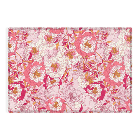 Showmemars Pink flowers of peonies Outdoor Rug