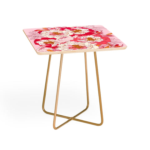 Showmemars Pink flowers of peonies Side Table