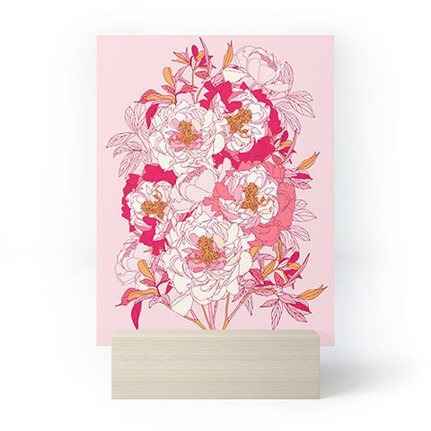 Showmemars Pink flowers of peonies Mini Art Print