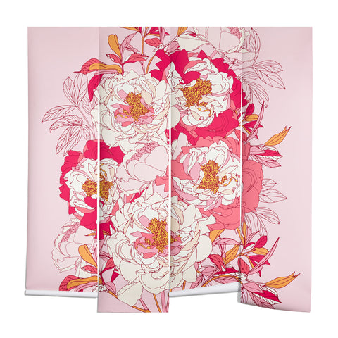 Showmemars Pink flowers of peonies Wall Mural