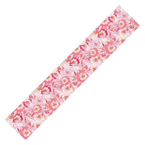 Showmemars Pink flowers of peonies Table Runner