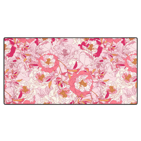 Showmemars Pink flowers of peonies Desk Mat