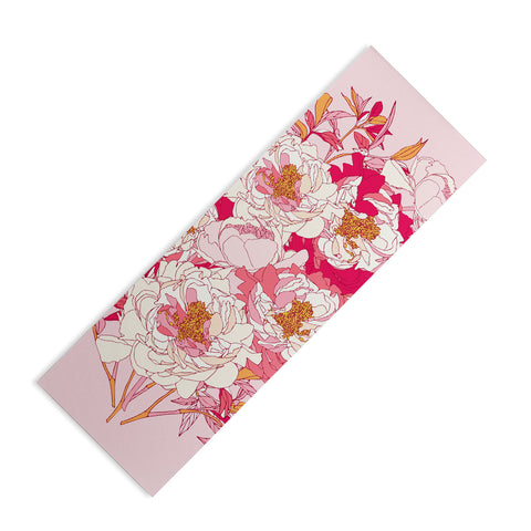 Showmemars Pink flowers of peonies Yoga Mat