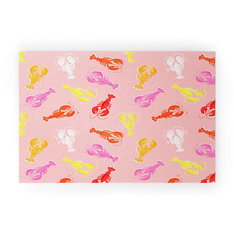 Showmemars Pink Lobster Pattern Welcome Mat