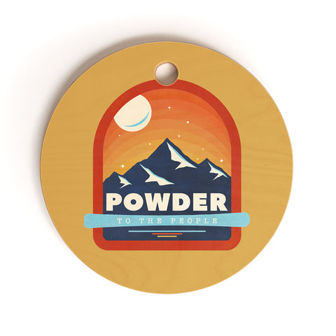 Showmemars Powder To The People Ski Badge Cutting Board Round