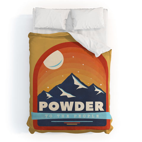 Showmemars Powder To The People Ski Badge Duvet Cover