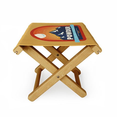 Showmemars Powder To The People Ski Badge Folding Stool