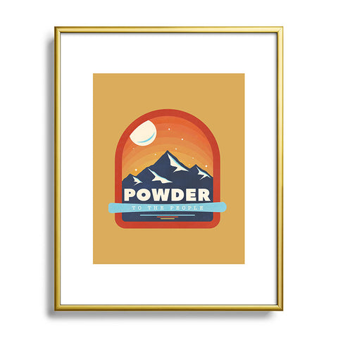 Showmemars Powder To The People Ski Badge Metal Framed Art Print