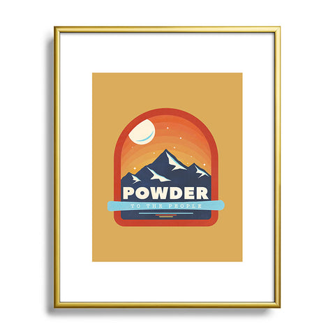 Showmemars Powder To The People Ski Badge Metal Framed Art Print