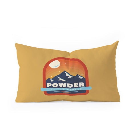 Showmemars Powder To The People Ski Badge Oblong Throw Pillow