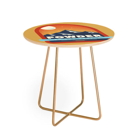 Showmemars Powder To The People Ski Badge Round Side Table