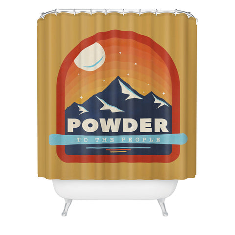 Showmemars Powder To The People Ski Badge Shower Curtain