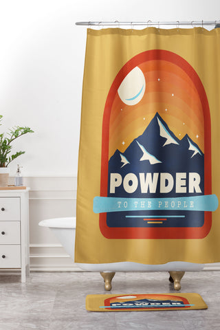 Showmemars Powder To The People Ski Badge Shower Curtain And Mat